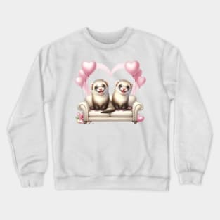 Valentine Otter Couple Sitting Sofa Crewneck Sweatshirt